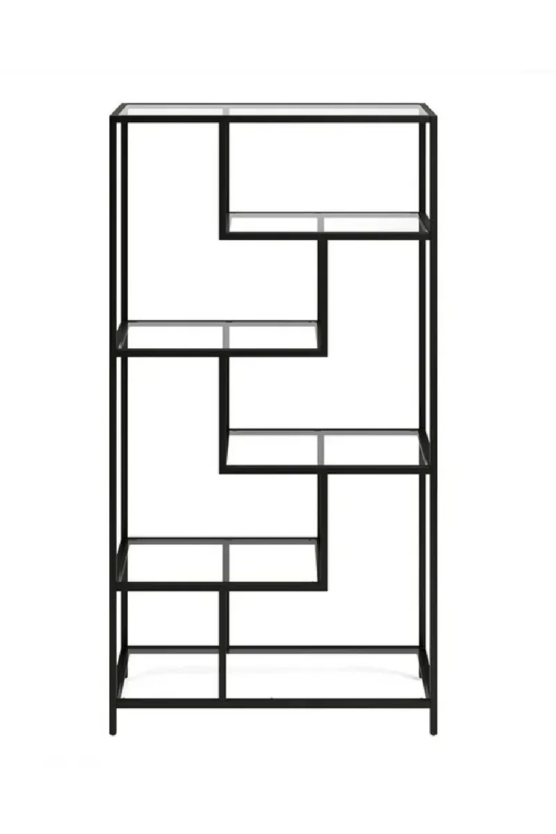 Sorena Bokhylle 90x172 cm, Svart og transparent