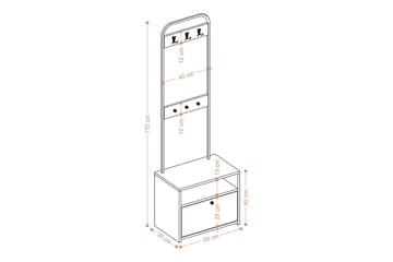 Springhill Hattehylle 50 cm - Svart/Hvit - Oppbevaring - Hylle - Hattehylle