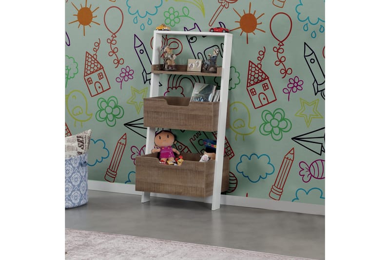 Comfortale Oppbevaringshylle - Brun/Hvit - Oppbevaring - Hylle - Stigehylle & trappehylle