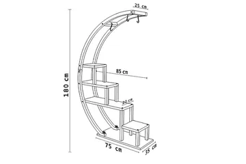Gardellis Stigehylle 85x35 cm - Svart - Oppbevaring - Hylle - Stigehylle & trappehylle