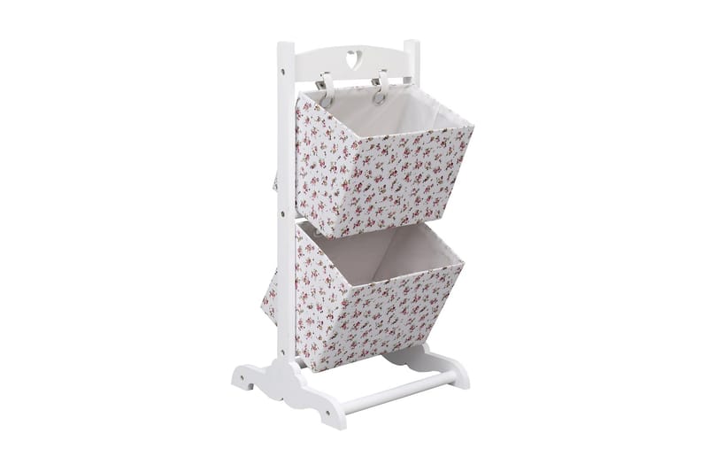 Kurvstativ med 2 kurver blomster 35x35x72 cm tre - Stigehylle & trappehylle