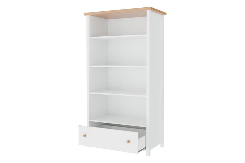 Storys Bokhylle 85 cm i Eik - Hvit - Oppbevaring - Hylle - Bokhylle