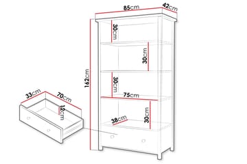 Storys Bokhylle 85x42 cm - Svart - Oppbevaring - Hylle - Bokhylle