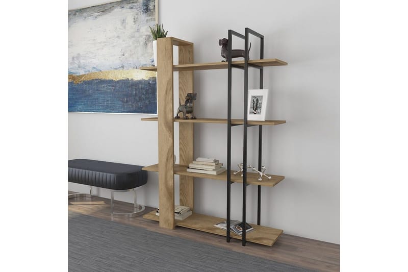 Thyra Bokhylle 120 cm - Eik/Sort - Oppbevaring - Hylle - Bokhylle