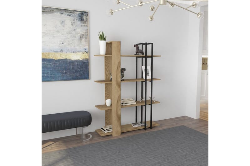Thyra Bokhylle 120 cm - Eik/Sort - Oppbevaring - Hylle - Bokhylle