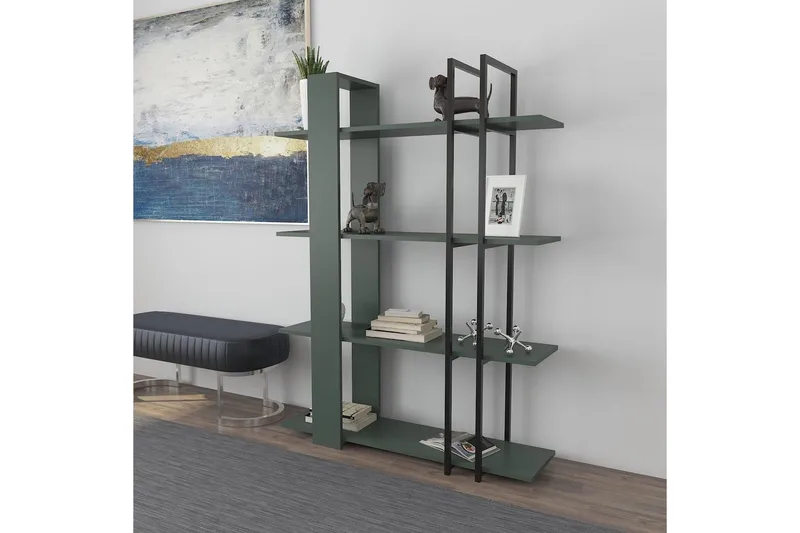 Thyra Bokhylle 120 cm - Grønn/Sort - Oppbevaring - Hylle - Bokhylle