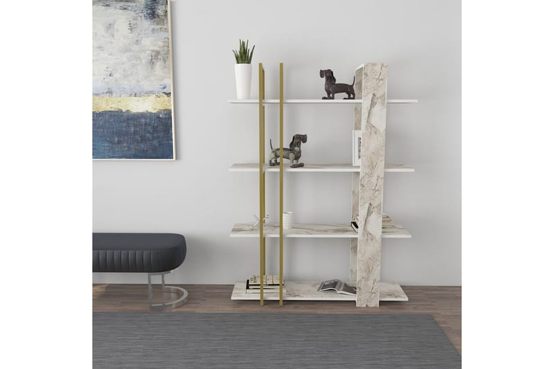 Thyra Bokhylle 120 cm - Gull - Oppbevaring - Hylle - Bokhylle