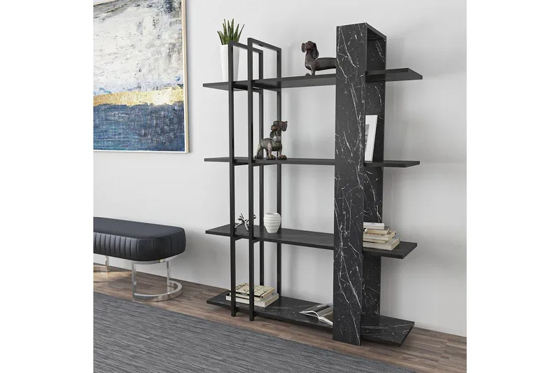 Thyra Bokhylle 120 cm - Sort/Hvit - Oppbevaring - Hylle - Bokhylle