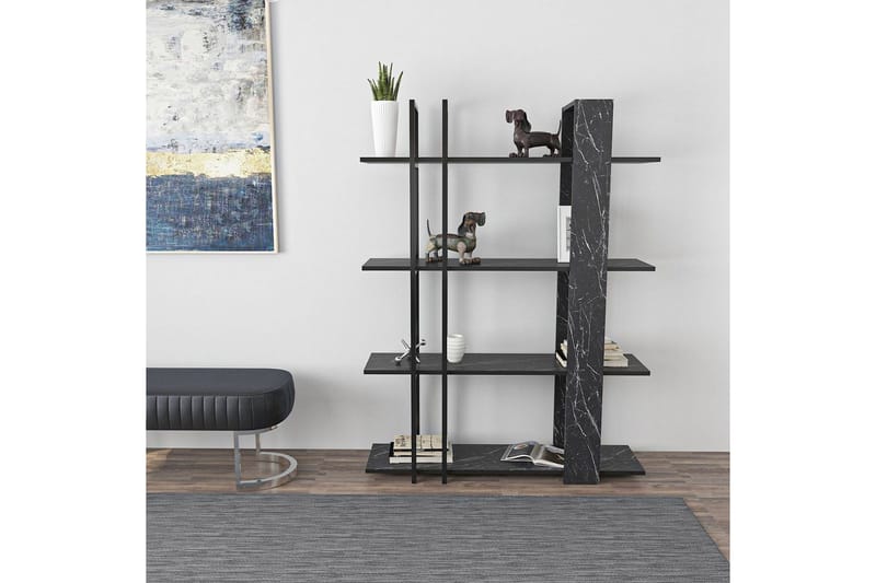 Thyra Bokhylle 120 cm - Sort/Hvit - Oppbevaring - Hylle - Bokhylle