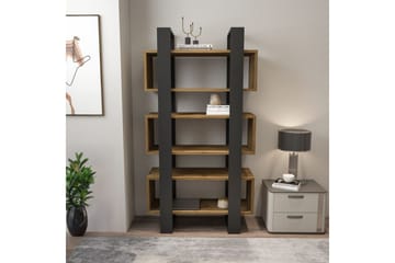 Thyric Bokhylle 80 cm - Valnøtt/Antrasitt - Oppbevaring - Hylle - Bokhylle