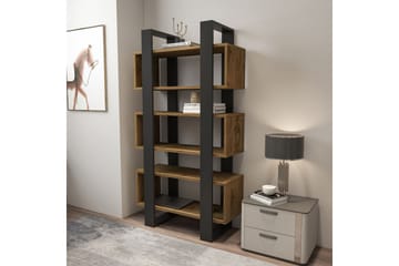 Thyric Bokhylle 80 cm - Valnøtt/Antrasitt - Oppbevaring - Hylle - Bokhylle