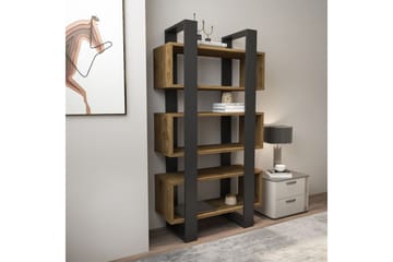 Thyric Bokhylle 80 cm - Valnøtt/Antrasitt - Oppbevaring - Hylle - Bokhylle