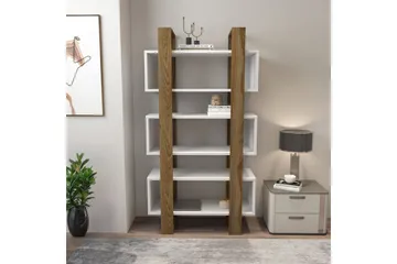 Thyric Bokhylle 80 cm - Valnøtt/Hvit - Oppbevaring - Hylle - Bokhylle