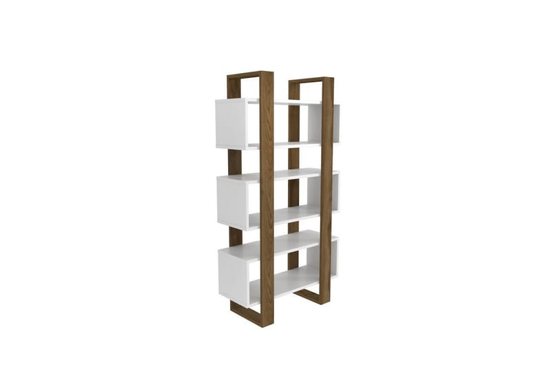 Thyric Bokhylle 80 cm - Valnøtt/Hvit - Oppbevaring - Hylle - Bokhylle