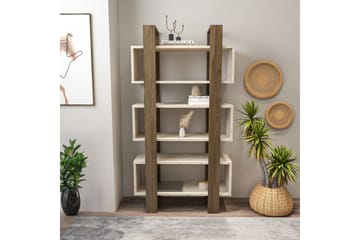 Thyric Bokhylle 80 cm - Valnøtt/Travertin - Oppbevaring - Hylle - Bokhylle