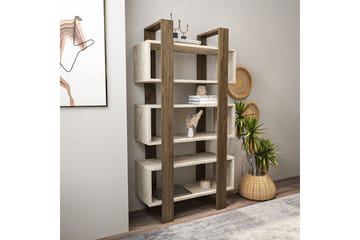 Thyric Bokhylle 80 cm - Valnøtt/Travertin - Oppbevaring - Hylle - Bokhylle