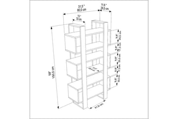Thyric Bokhylle 80 cm - Valnøtt/Travertin - Oppbevaring - Hylle - Bokhylle