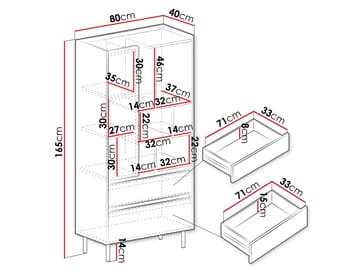 Travic Bokhylle 165 cm - Oppbevaring - Hylle - Bokhylle