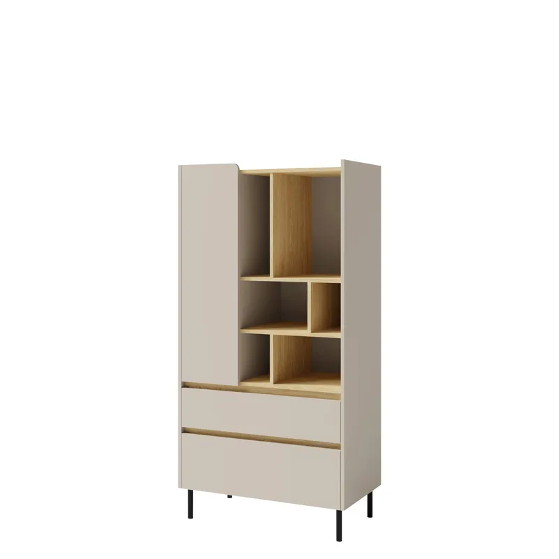 Travic Bokhylle 80 cm i Metall, Beige