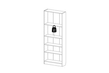 Trysil Bokhylle 79 cm - Hvit - Oppbevaring - Hylle - Bokhylle