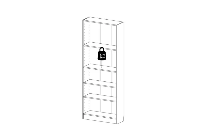 Trysil Bokhylle 79 cm i Eik - Beige - Oppbevaring - Hylle - Bokhylle