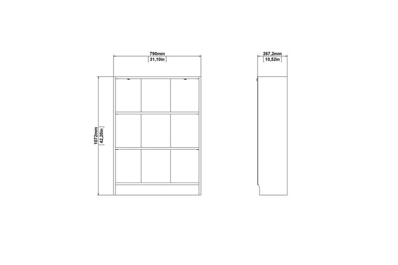 Trysil Bokhylle 79 cm i Eik - Beige - Oppbevaring - Hylle - Bokhylle