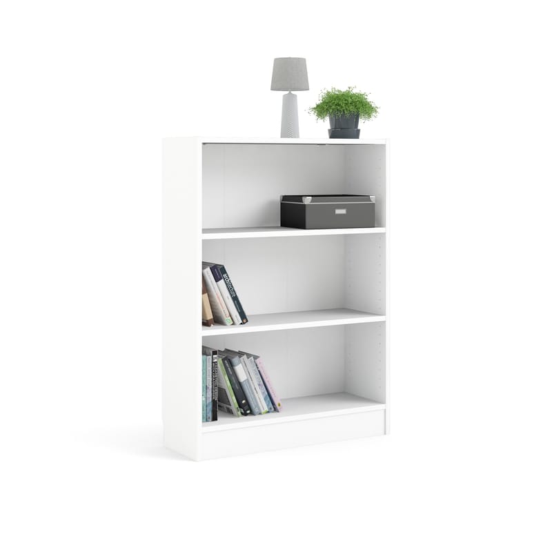 Trysil Bokhylle 79 cm med 2 Hyller i Malt Tre - Hvit - Oppbevaring - Hylle - Bokhylle