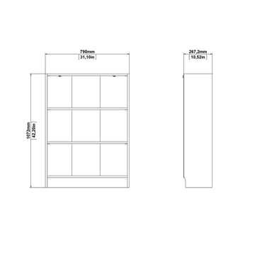 Trysil Bokhylle 79 cm med 2 Hyller i Malt Tre - Hvit - Oppbevaring - Hylle - Bokhylle