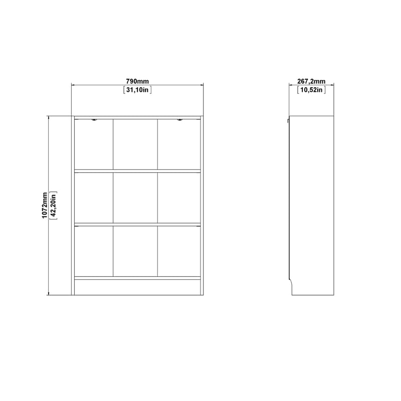 Trysil Bokhylle med 2 hyller 79x27x107 cm - Oppbevaring - Hylle - Bokhylle