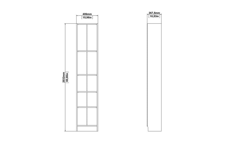 Trysil hylle 40,6x26,75 cm - Eikestruktur - Oppbevaring - Hylle - Bokhylle