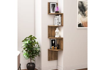 Achnas Vegghylle 30x30 cm 4 Hyller - Mørkebrun - Oppbevaring - Hylle - Vegghylle