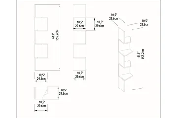 Achnas Vegghylle 30x30 cm 4 Hyller - Mørkebrun - Oppbevaring - Hylle - Vegghylle