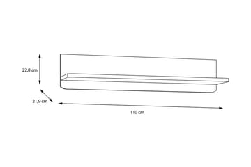 Ahmetbay Vegghylle 22x110 cm - Grå/Brun - Oppbevaring - Hylle - Vegghylle