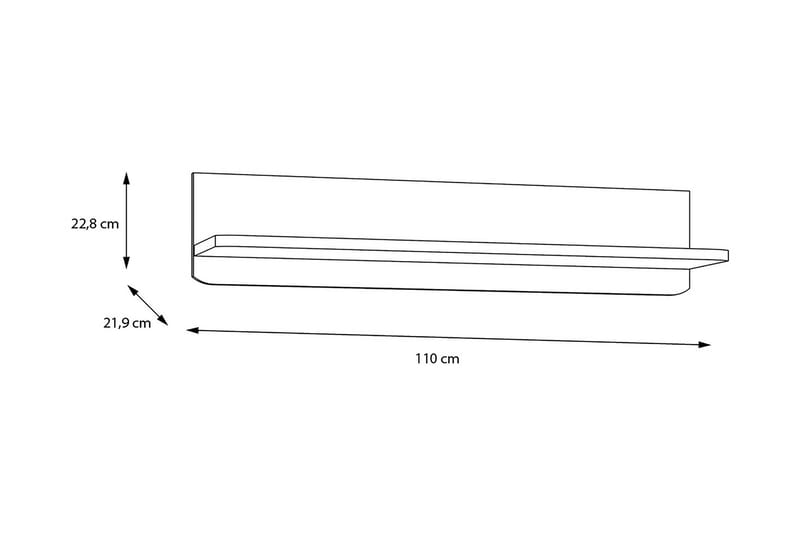 Ahmetbay Vegghylle 22x110 cm - Grå/Brun - Oppbevaring - Hylle - Vegghylle