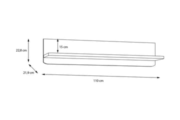 Ahmetbay Vegghylle 22x110 cm - Grå/Brun - Oppbevaring - Hylle - Vegghylle