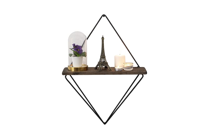 Amstelveen Vegghylle 15x27 cm - Svart / Valnøtt - Oppbevaring - Hylle - Vegghylle