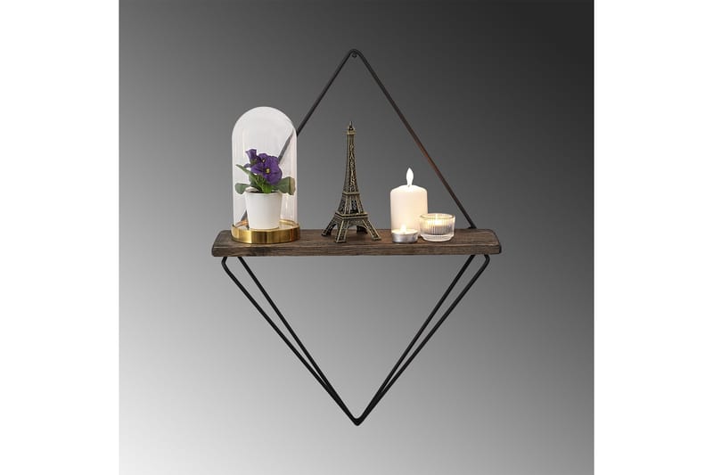 Amstelveen Vegghylle 15x27 cm - Svart / Valnøtt - Oppbevaring - Hylle - Vegghylle