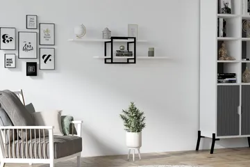 Andifli Vegghylle 120x30 cm - Hvit - Oppbevaring - Hylle - Vegghylle