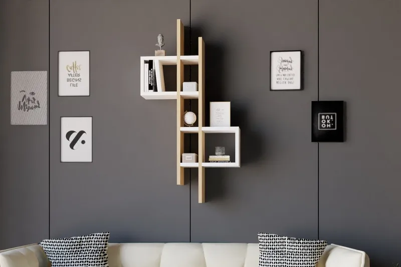 Andifli Vegghylle 53,8x108 cm - Blå - Oppbevaring - Hylle - Vegghylle