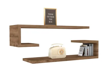 Andifli Vegghylle 60x15 cm - Brun - Oppbevaring - Hylle - Vegghylle