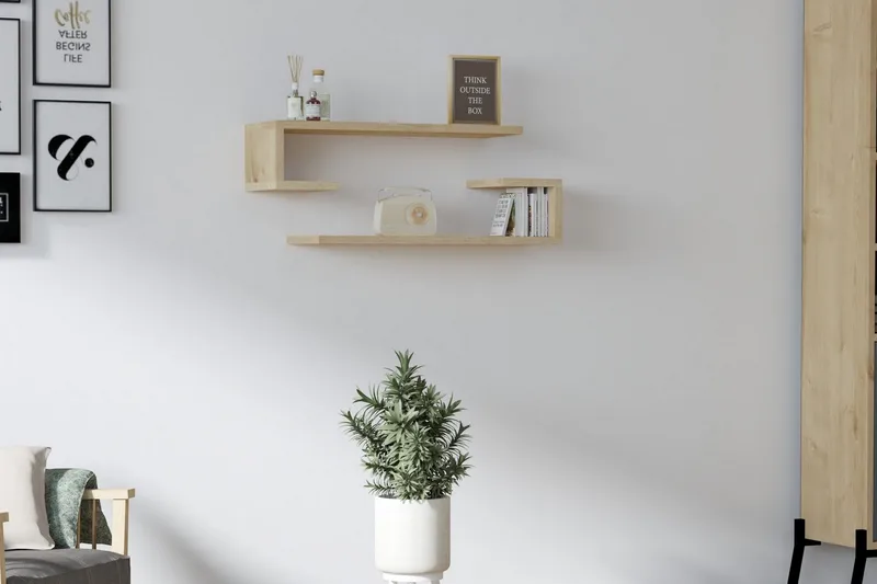 Andifli Vegghylle 60x15 cm - Grønn - Oppbevaring - Hylle - Vegghylle