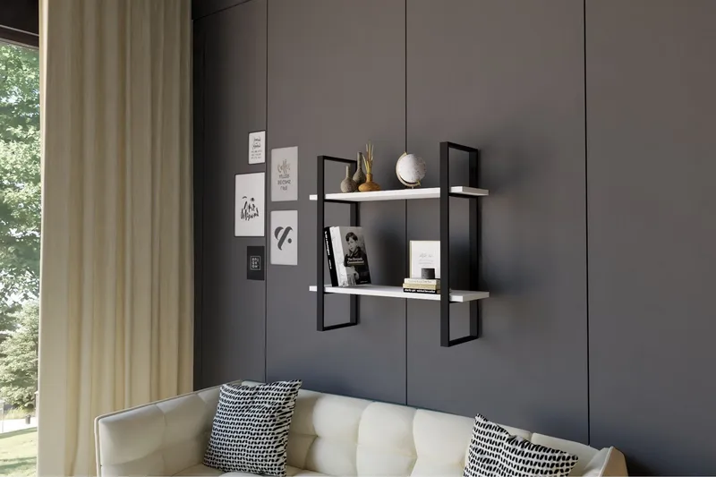 Andifli Vegghylle 70x70 cm - Hvit - Oppbevaring - Hylle - Vegghylle