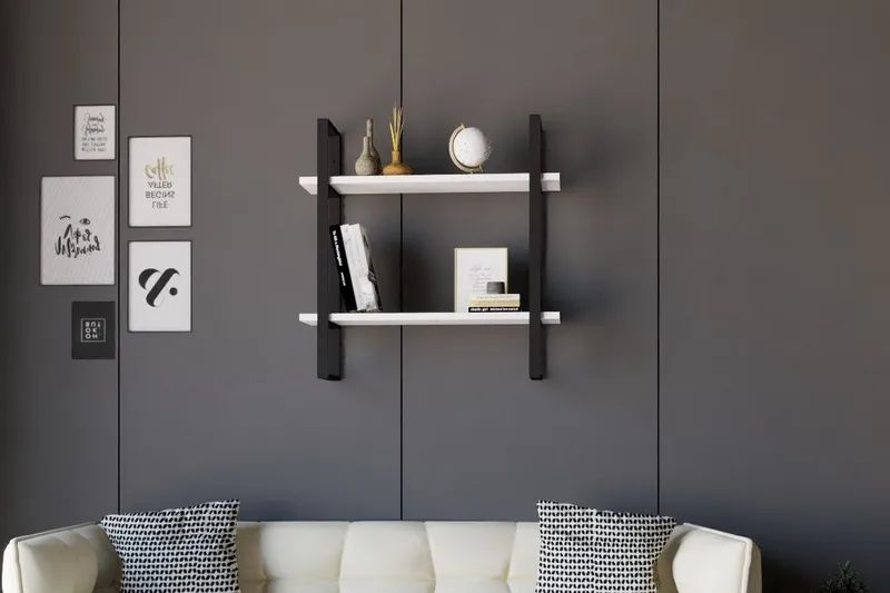 Andifli Vegghylle 70x70 cm - Hvit - Oppbevaring - Hylle - Vegghylle