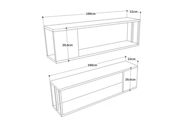 Aobrey Vegghylle 22x100 cm - Natur - Oppbevaring - Hylle - Vegghylle