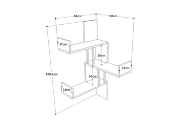 Aobrey Vegghylle 60x60 cm - Natur - Oppbevaring - Hylle - Vegghylle