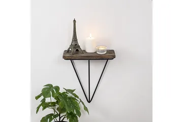 Arsenal Vegghylle 15x27 cm - Svart / Valnøtt - Oppbevaring - Hylle - Vegghylle