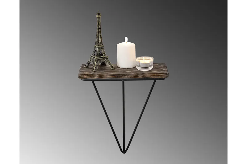 Arsenal Vegghylle 15x27 cm - Svart / Valnøtt - Oppbevaring - Hylle - Vegghylle