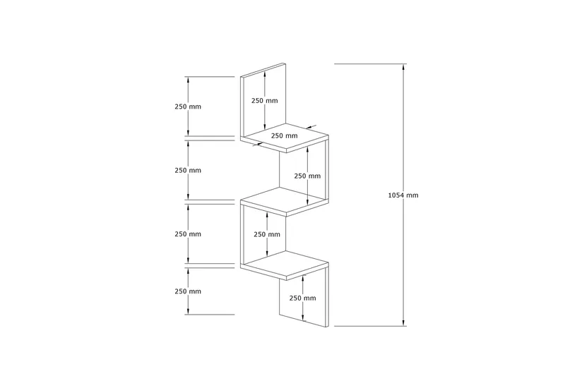 Baghana Vegghylle 25x25 cm - Blå - Oppbevaring - Hylle - Vegghylle