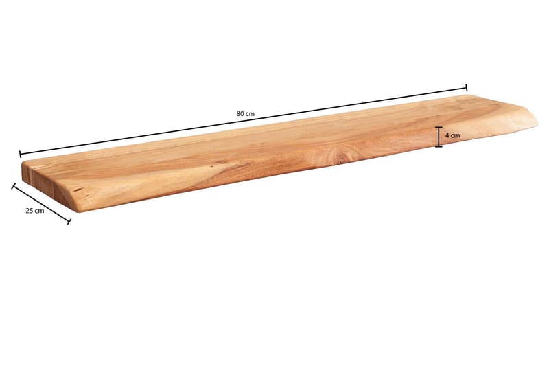 Belleview Vegghylle 80x25 cm - Brun - Oppbevaring - Hylle - Vegghylle