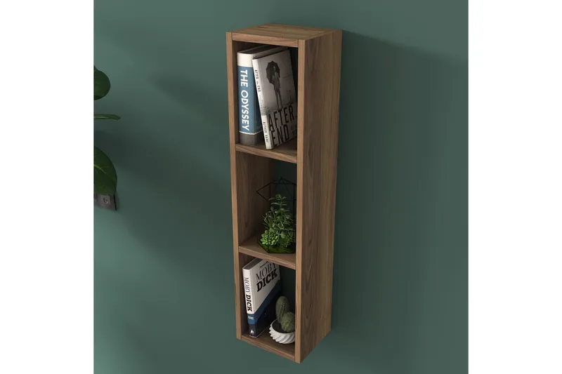 Bennerto Vegghylle 19x22 cm - Valnøtt - Oppbevaring - Hylle - Vegghylle